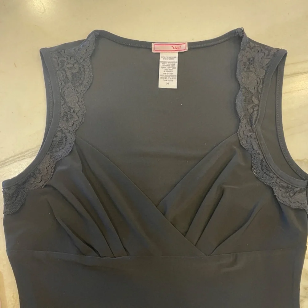 Vol.7 Women's Black Top with Lace trim Size M - Picture 2 of 5
